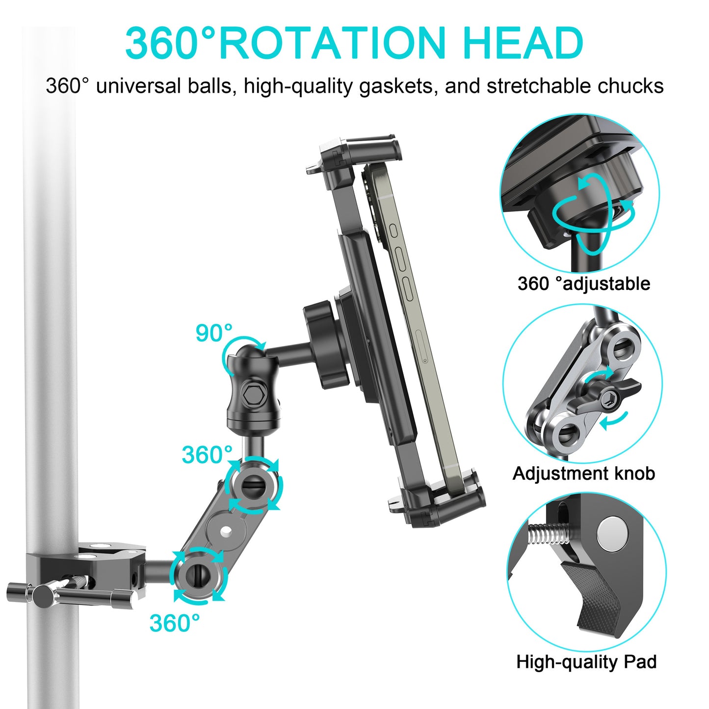 Anchor Cores™ Metal Car A-Pillar Tablet Holder