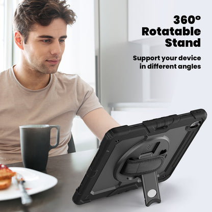 Suitable for iPad Air13 protective case, shoulder strap, hand strap, Air11 color blocking silicone, PC bracket, anti drop M3 three proof shell