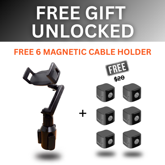 Buy 1 Cup Holder Tablet Mount Get Free 6 Magnetic Cable Holder